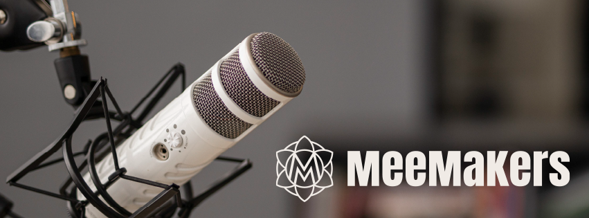 MeeMakers podcastmicrofoon en logo